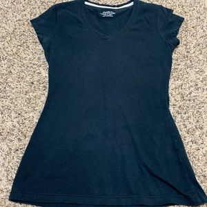 SO Black Vneck Fitted Top